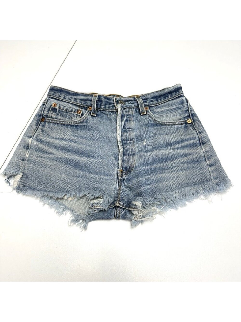 Vintage Levi's 501 XX Womens Cut Off Denim Shorts Size 30 Distressed USA